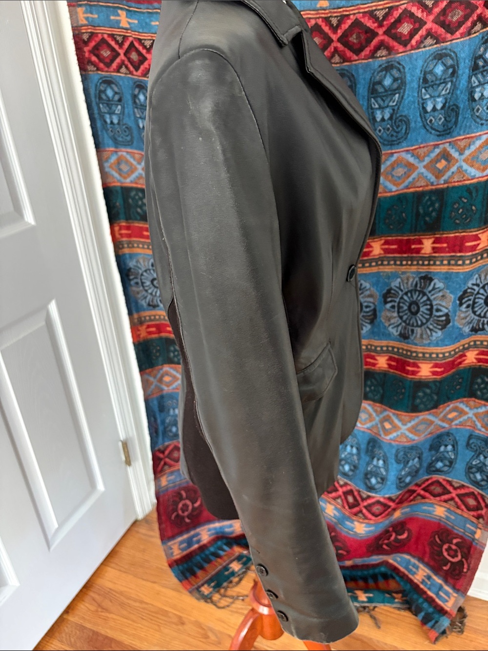 Leather Single-Button Blazer - Picture 4 of 4